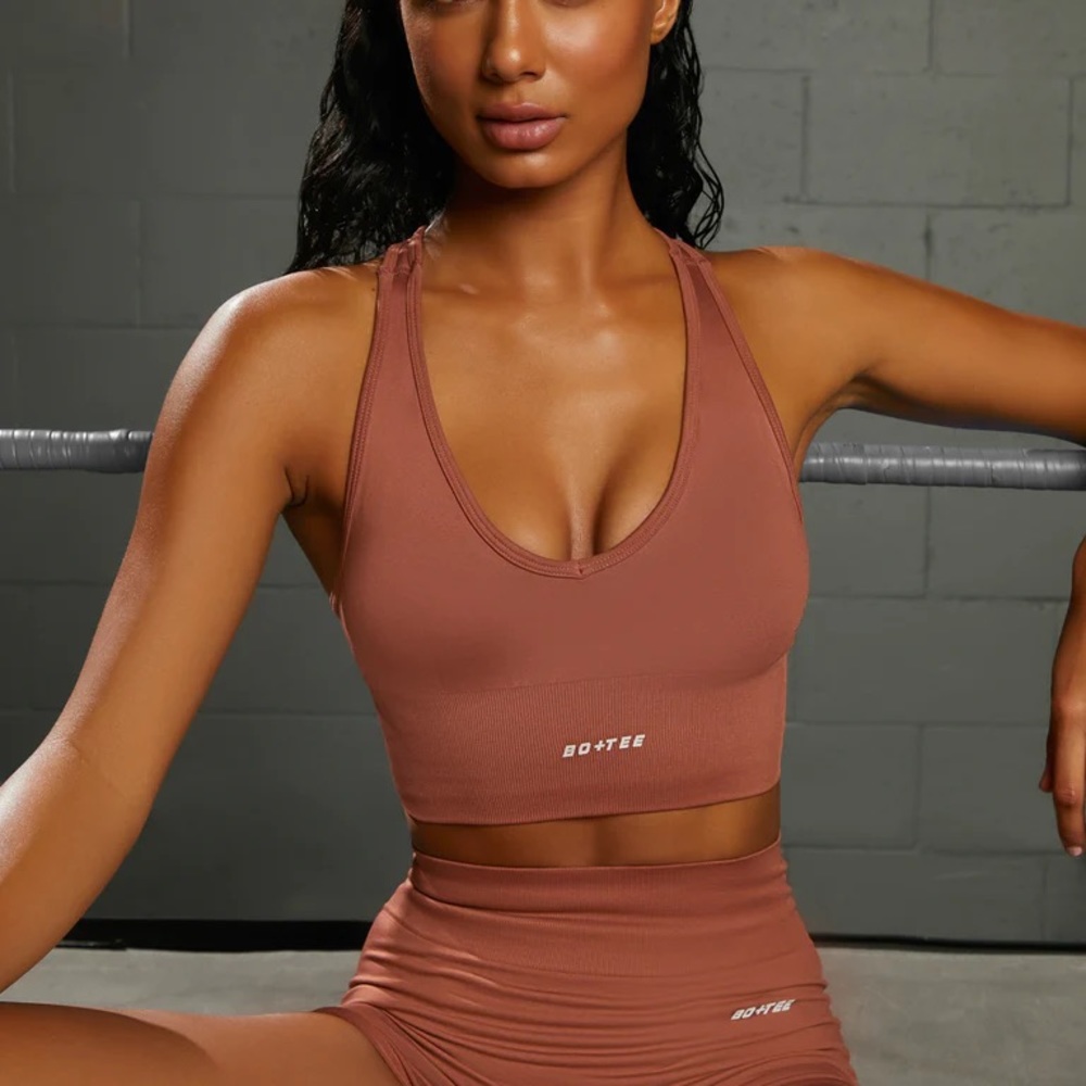 Bo+Tee rust sports bra